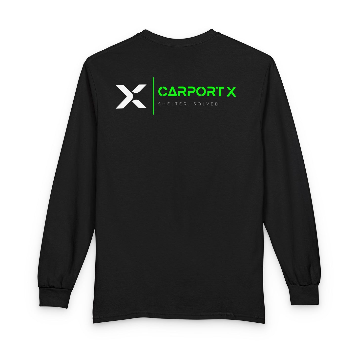 CarportX Logo Long Sleeve T-Shirt — 'CarportX Shelter Solved' Graphic Tee