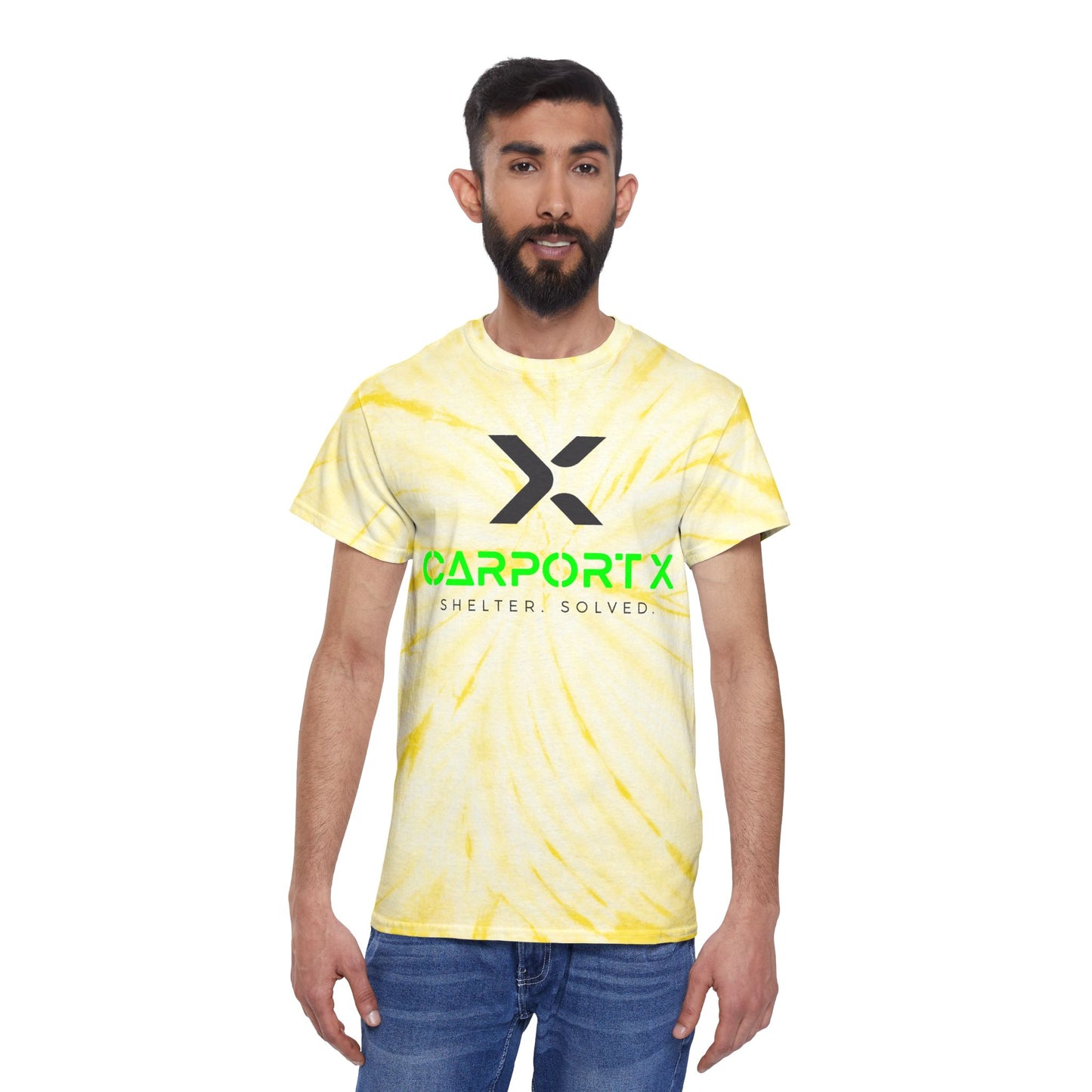 CarportX Vibrant Tie-Dye Tee, Perfect for Summer Festivals, Casual Outings, Unique Gift for Teens, Light Spiral Print