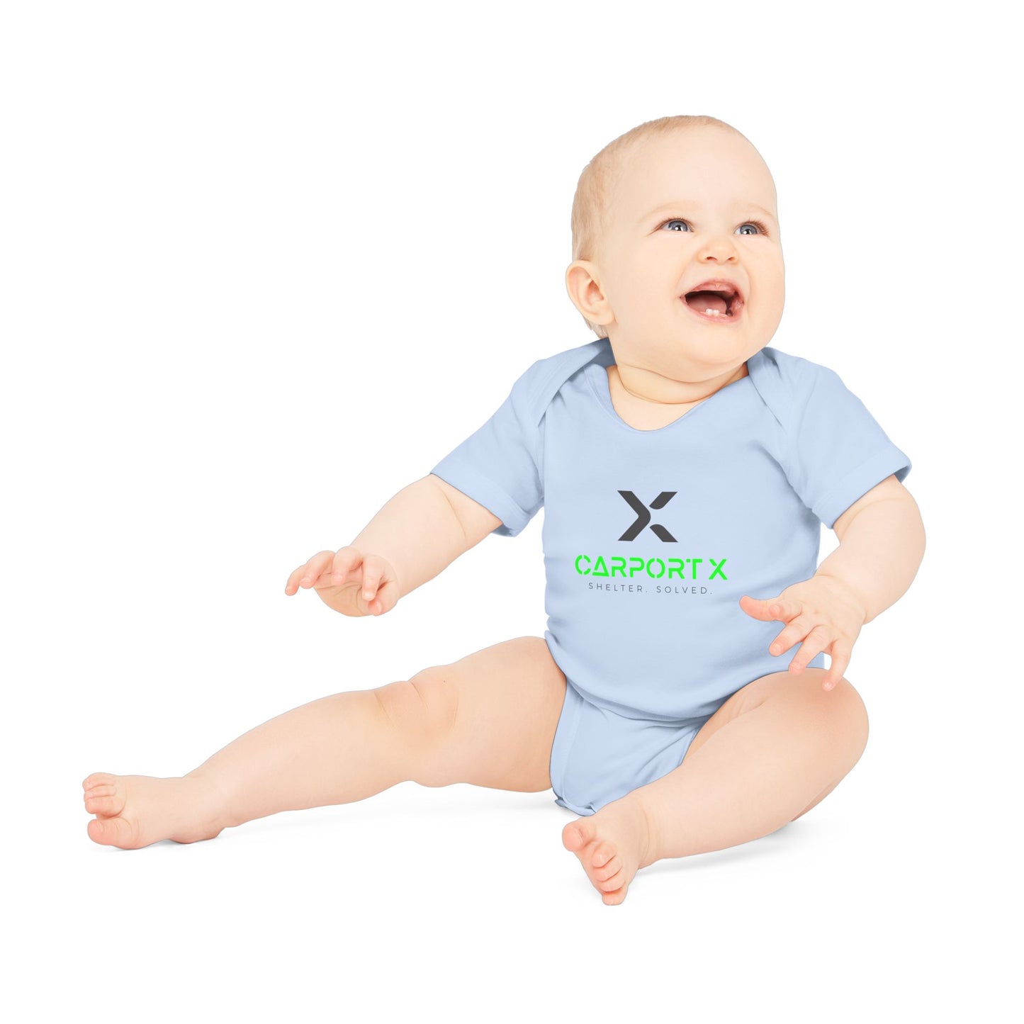 CarportX Baby Bodysuit — Carport X Logo Organic Short-Sleeve Infant Onesie