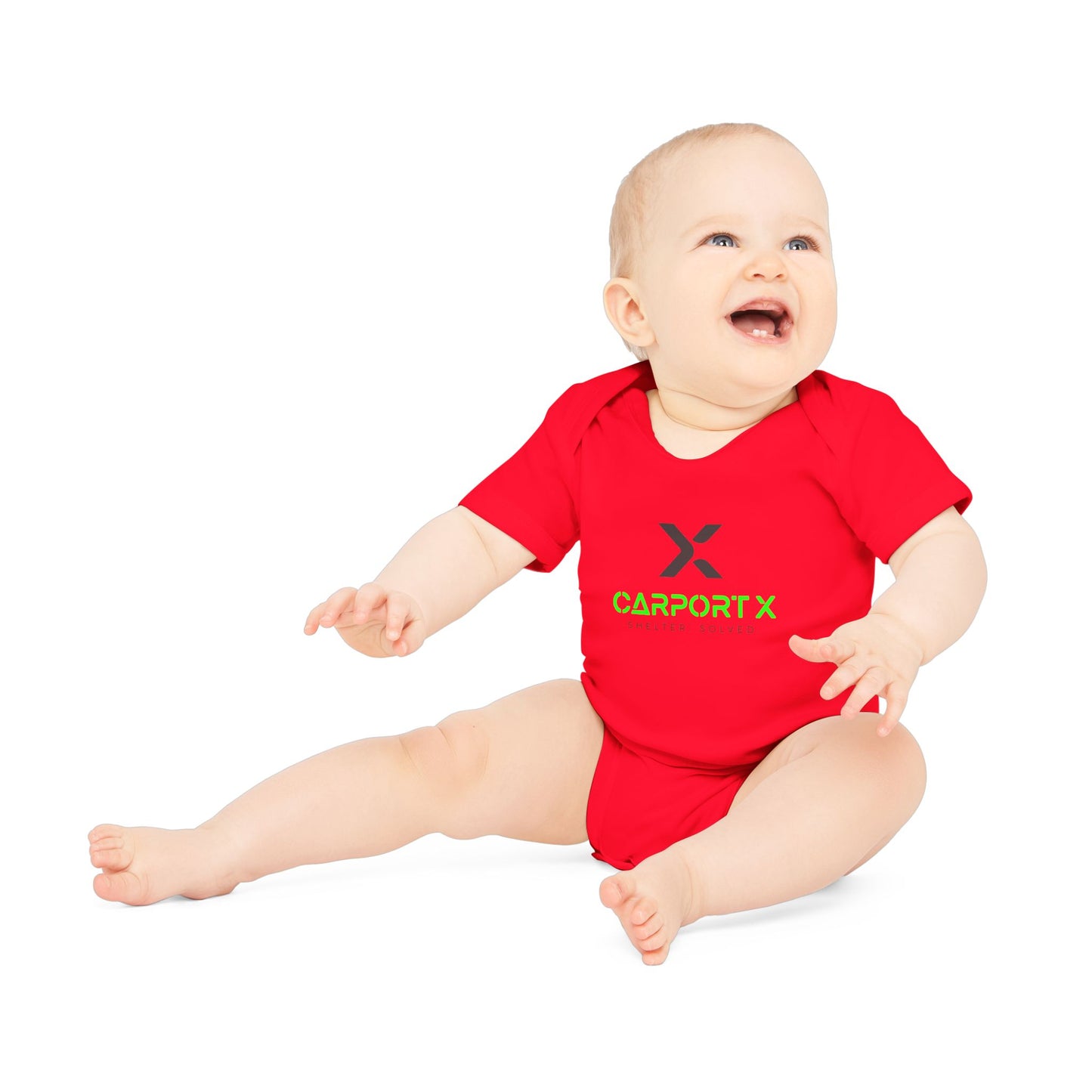 CarportX Baby Bodysuit — Carport X Logo Organic Short-Sleeve Infant Onesie