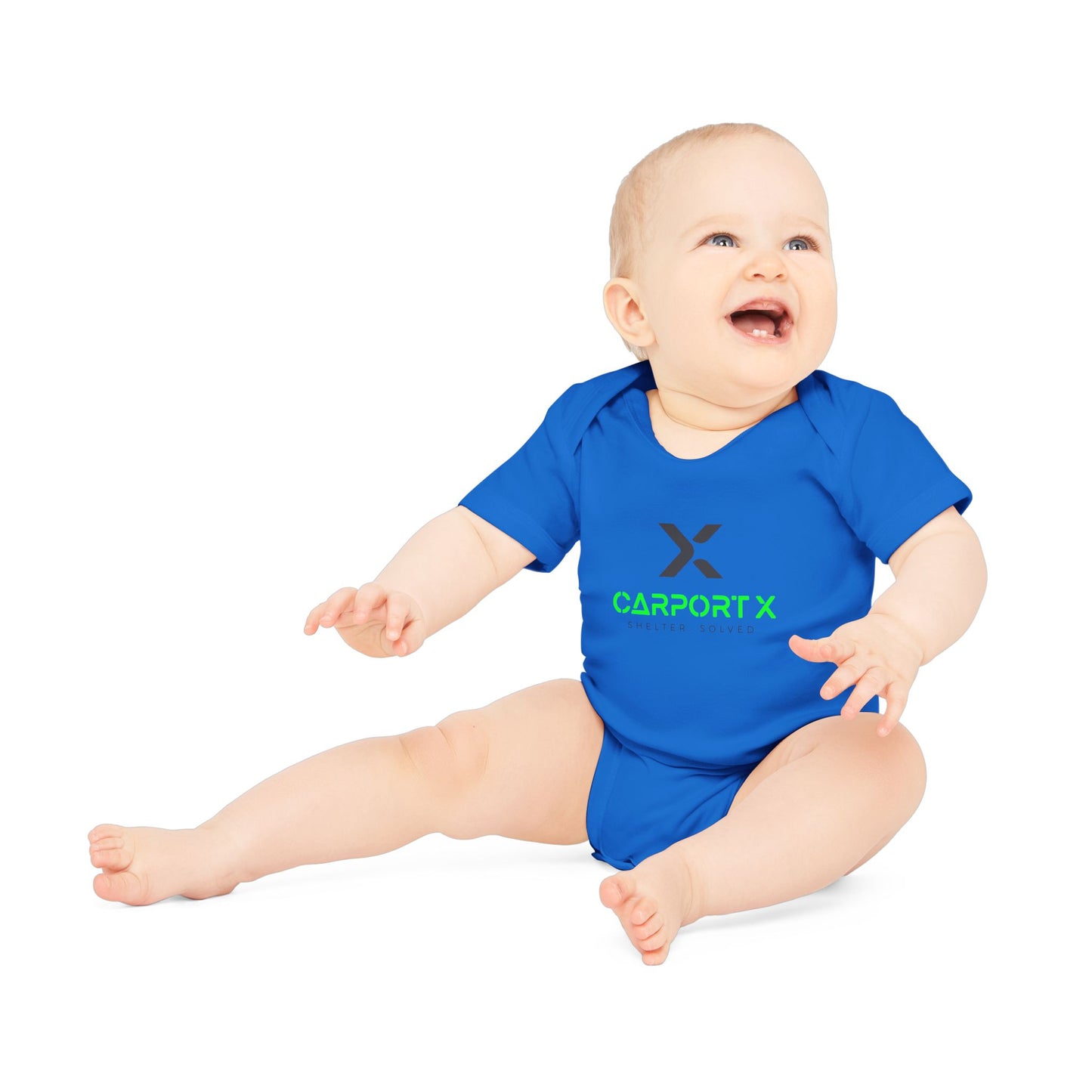 CarportX Baby Bodysuit — Carport X Logo Organic Short-Sleeve Infant Onesie