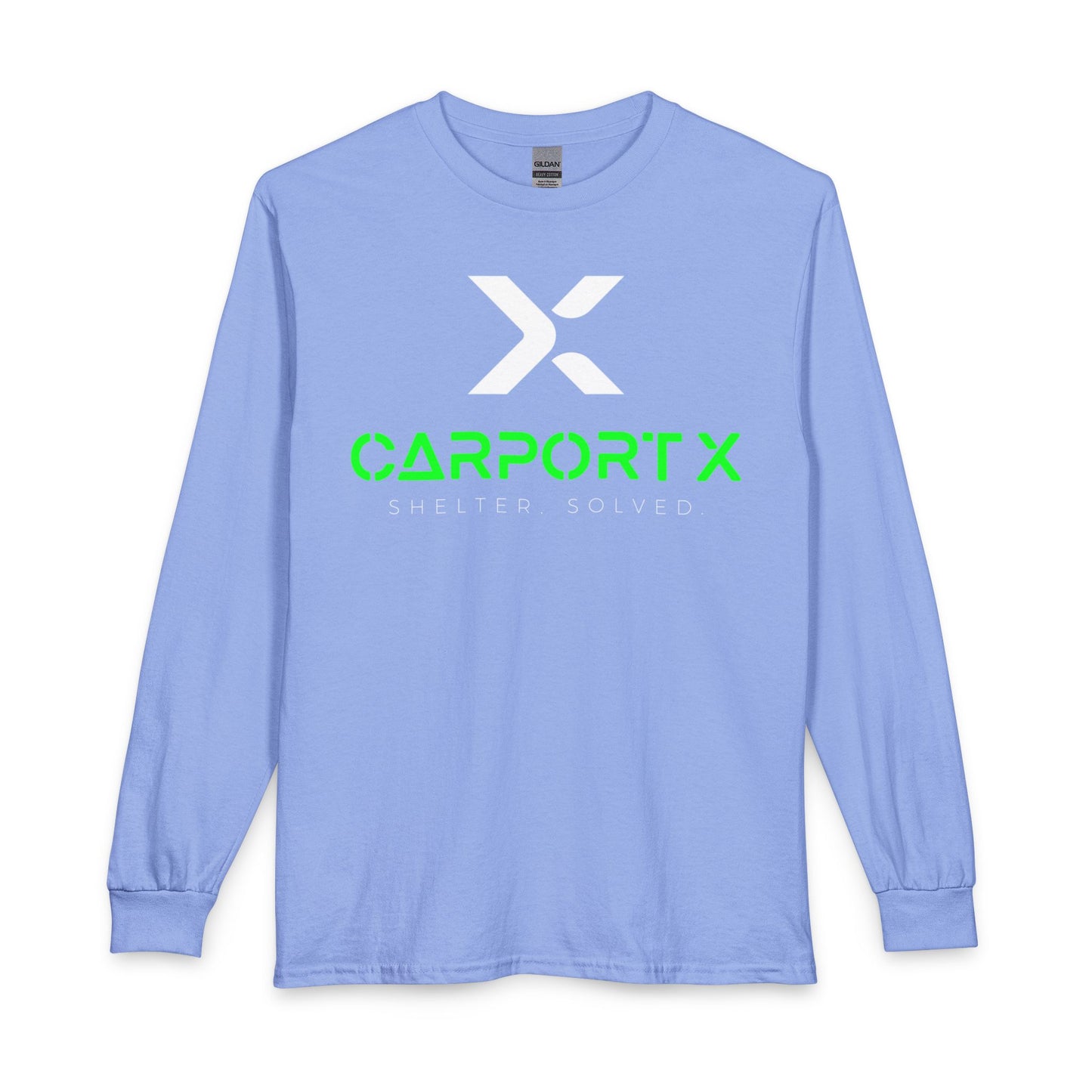 CarportX Logo Long Sleeve T-Shirt — 'CarportX Shelter Solved' Graphic Tee