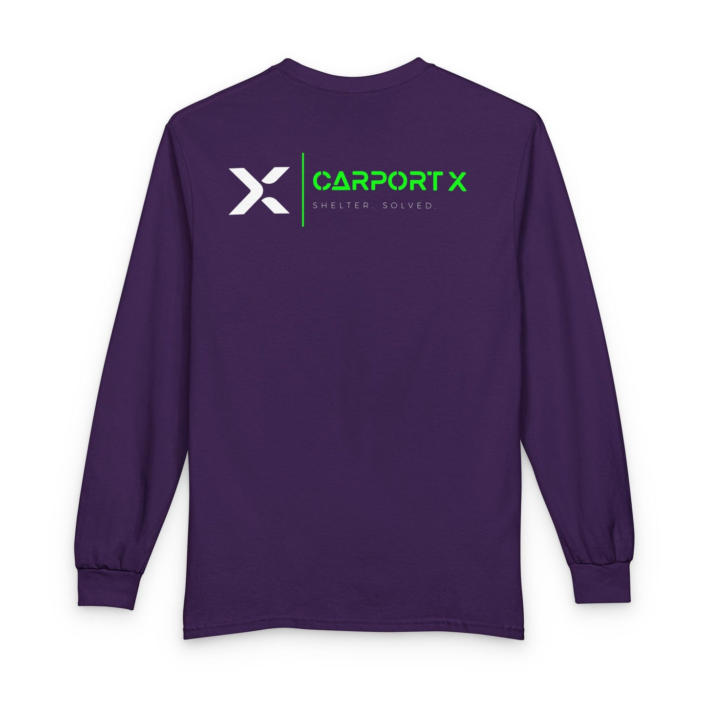 CarportX Logo Long Sleeve T-Shirt — 'CarportX Shelter Solved' Graphic Tee